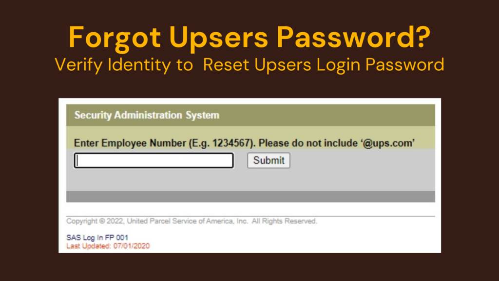 forgot upsers password